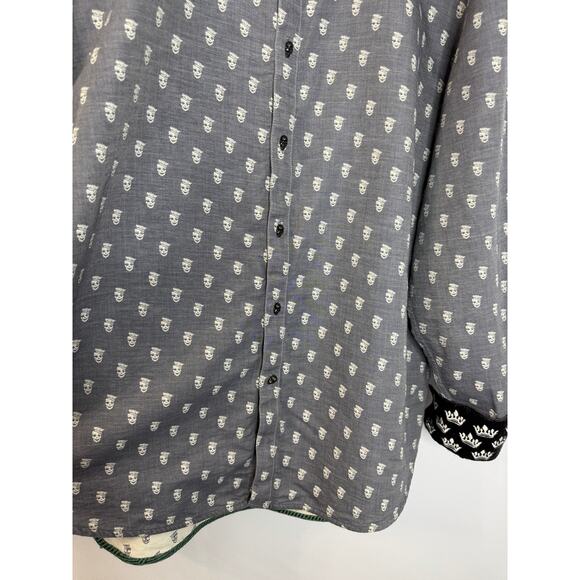 Robert Graham Skull & Crown Print Skull Buttons Limited Edition Shirt Men's 2XL - Picture 9 of 14